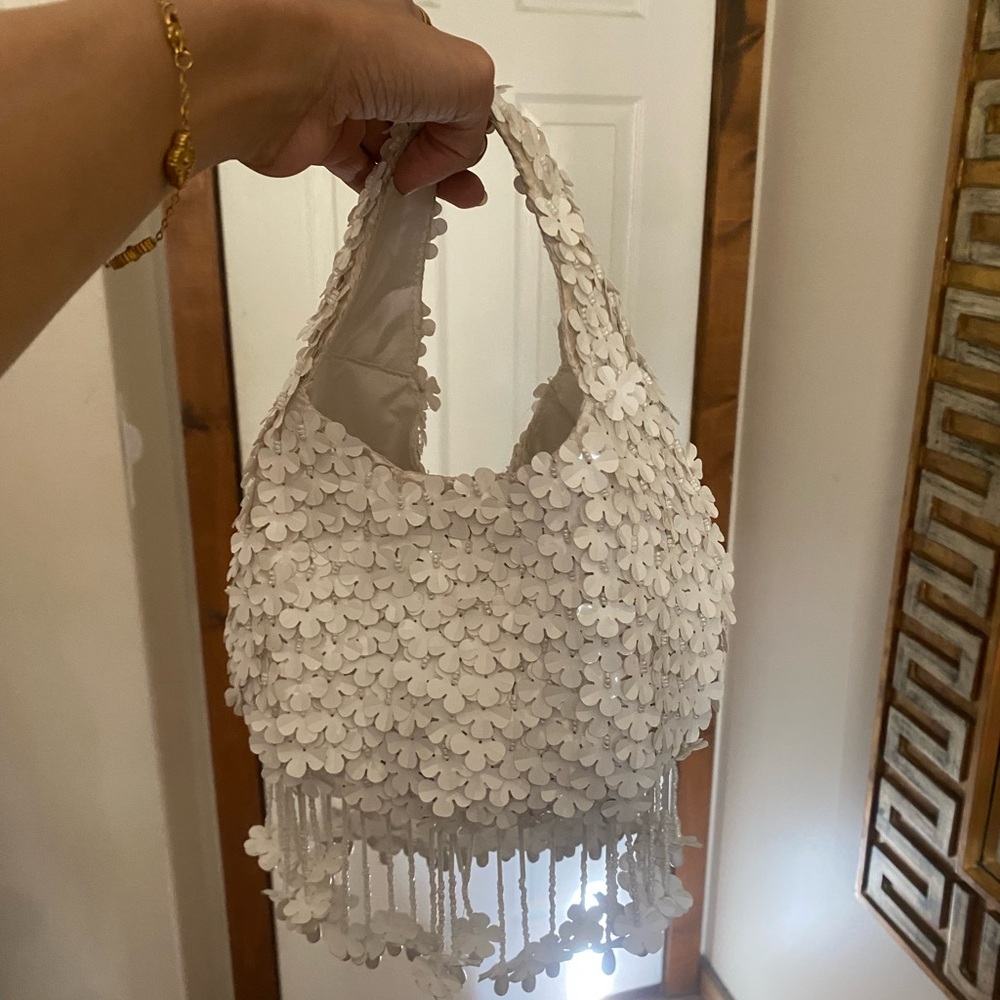 Elegant White Floral Women's Bag